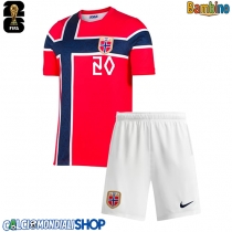 Maglie da calcio Norvegia Antonio Nusa #20 Prima Maglia Bambino Mondiali 2026  Manica Corta (+ Pantaloni corti)